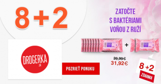 Antibakteriálne obrúsky 8+2 zdarma na Drogerka.sk