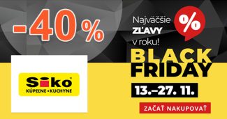 BLACK FRIDAY → ZĽAVOVÉ KÓDY A ZĽAVY AŽ -40% na SIKO.sk