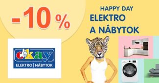 HAPPY DAY ZĽAVA -10% → NA NÁBYTOK A ELEKTRO na Okay.sk