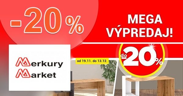 MEGA VÝPREDAJ → -20% ZĽAVA na MerkuryMarket.sk