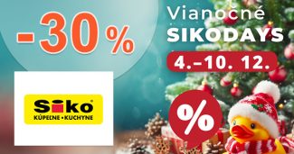 VIANOČNÉ SIKO DAYS → AŽ -30% ZĽAVY A ZĽAVOVÉ KÓDY na SIKO.sk