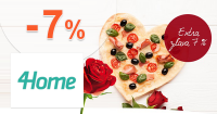 Valentínsky zľavový kód -7% na všetko na 4Home.sk