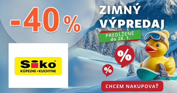 ZIMNÝ VÝPREDAJ → ZĽAVOVÉ KÓDY A ZĽAVY AŽ -40% na SIKO.sk