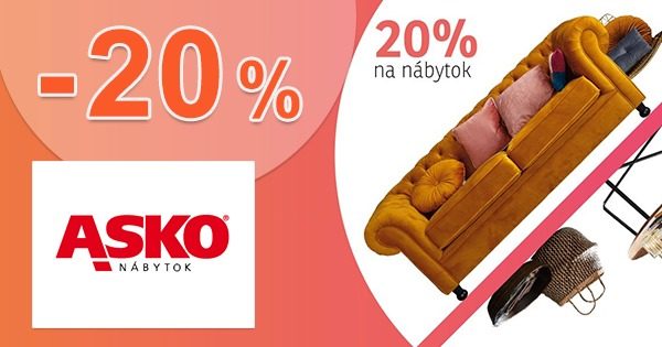 ZĽAVA -20% → NA NÁBYTOK na ASKO-nabytok.sk