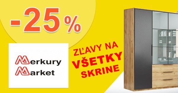ZĽAVA -25% → NA VŠETKY SKRINE na MerkuryMarket.sk