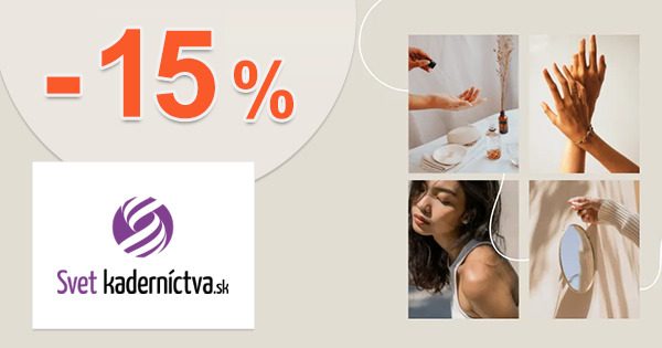 ZĽAVOVÝ KÓD → -15% ZĽAVA NA VYBRANÉ PRODUKTY na SvetKadernictva.sk