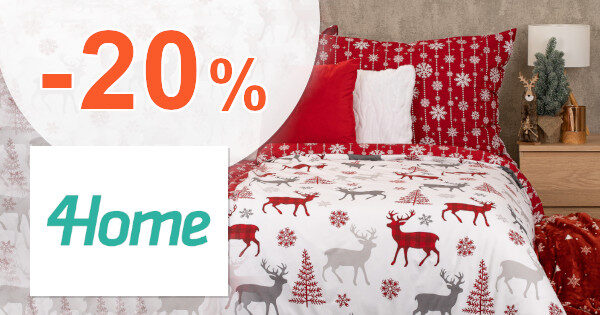 ZĽAVOVÝ KÓD → -20% EXTRA ZĽAVA NA VIANOČNÝ TEXTIL na 4Home.sk