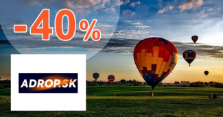 Zážitkové darčeky až -40% zľavy na Adrop.sk