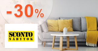 Zľava -30% na nábytok na prvý nákup na Sconto.sk