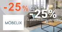Zľavový kód -25% zľava na obývačky na Mobelix.sk