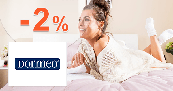 Dormeo.sk zľavový kód zľava -2%, kupón, akcia